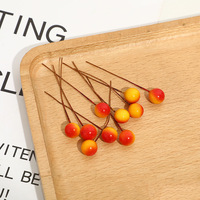 Bayas Rojas Artificiales Brillantes Individuales de Plástico para Navidad, Ramas de Bayas para Guirnaldas, Decoración Floral DIY para Árboles, Venta al por Mayor