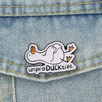 Pun Duck Pin émaillé individuel, badge de revers pour la décoration quotidienne de vestes et sacs