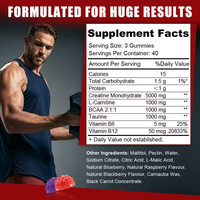 Gummies de créatine OEM pour la croissance musculaire, créatine monohydrate, gummies de créatine, pré-entraînement, nutrition sportive, pilules pour la croissance musculaire
