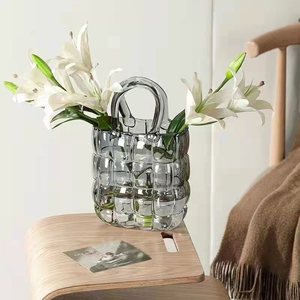 INS <span class=keywords><strong>carré</strong></span> sac à main Design verre <span class=keywords><strong>Vase</strong></span> mode hydroponique fleurs fraîches Table Top <span class=keywords><strong>Vase</strong></span> en gros - Product Image 4