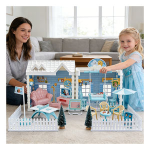 Tobogán en espiral para casa de muñecas, piscina, fiesta, juego de casa de muñecas con tobogán y piscina, juego de casa de muñecas con tobogán, mansión de juegos para niños - Product Image 6