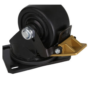 Starre <span class=keywords><strong>3</strong></span> Zoll schwarze Nylon-Rollen mit niedrigem Profil 500kg Laden von Hochleistungs-Lenkrädern mit universellem Bremsstahl-PP-Material - Product Image 6