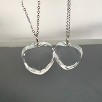 Collier en cristal vierge de 35 mm en forme de cœur, personnalisable par gravure laser, pour Xtool F2 UV - Vente en gros à prix réduit