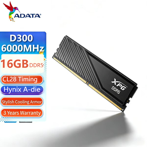 NUEVA Memoria RAM XPG D300 16G CL28 Negra DDR5 6000MHz Hynxi A-die UDIMM ECC para Computadora de Escritorio, en Stock, Especialmente Diseñada - Product Image 1
