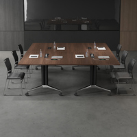 Table de conférence moderne en bois massif - Conception pliable réglable pour la maison ou le bureau - Mobilier commercial multifonctionnel