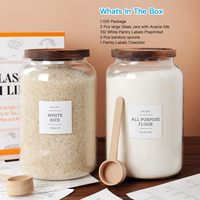 Grand pot de conservation alimentaire en verre de 1500 ml avec couvercle hermétique, design classique, idéal pour les cadeaux - Utilisation en cuisine, thé, épices, céréales, œufs, farine, café