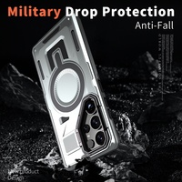 Étui antichoc en TPU+PC avec support magnétique pour objectif pour S25/S24 Plus/Ultra/S23 FE/A16/A06/A55/A35/A25