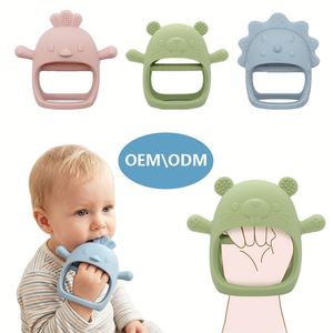 Jouet de dentition en silicone de qualité alimentaire en forme d'animal, anti-chute, pour bébés de 3 mois et plus, vente en gros - Product Image 1