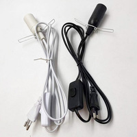 Douille d'ampoule E14 de remplacement avec cordon, interrupteur et prise 1,8 m, support de lampe à vis blanc pour réparation de lampe suspendue, de plafond ou de table, bricolage