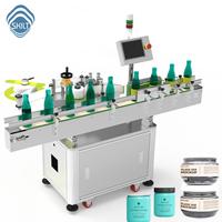 Aplicador Automático de Etiquetas Redondas para Botellas de Salsa de Soya, Aceite, Jugo, Agua, Vino |   Etiquetadora de Etiquetas Envolventes con Impresora, Alta Velocidad