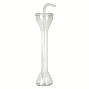 Gobelets personnalisés en plastique à col long de 21 oz avec logo imprimé pour margaritas glacées, slushies, cocktails Daiquiri et autres boissons festives, avec paille - Product Image 3