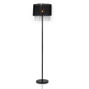 Lámpara de Pie Moderna Decorativa para Lectura, para Sala de Estar, Cromada, con Pantalla Negra, Modelo NS-122012 - Product Image 1