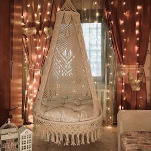 Fauteuil <span class=keywords><strong>suspendu</strong></span> en <span class=keywords><strong>macramé</strong></span> pour intérieur, style bohème, pour patio, hamac en <span class=keywords><strong>macramé</strong></span> pour adulte, siège <span class=keywords><strong>suspendu</strong></span> - Product Image 2