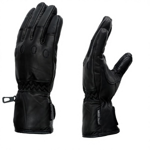 <b>Men</b>’s Premium Black <b>Leather</b> <b>Gloves</b> with Zipper Closure Warm Winter Motorcycle Riding <b>Gloves</b> Windproof Outdoor <b>Driving</b> <b>Gloves</b> - Product Image 3