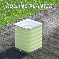 Pot de fleurs surélevé moderne en métal thermolaqué écologique, à racines profondes, auto-arrosant et roulant pour la maison
