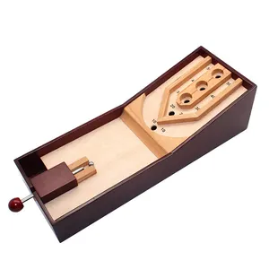 En bois Ouvré De Flipper de Table Jeu Classique En Bois Jouets Jeu De Table De Table Rouleau Habileté Balle Jeux Pour Enfants