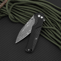 Couteau pliant OEM/ODM en acier Damas avec manche personnalisé en fibre de carbone et G10, couteau de chasse tactique EDC à lame en acier Damas