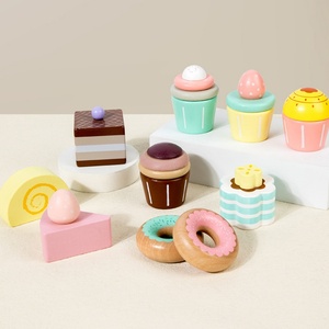 Étagère à desserts en bois écologique pour maison de jeu pour enfants, avec jouet de collection de gâteaux à trois niveaux pour le thé de l'après-midi - Product Image 4