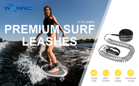 WOOWAVE Laisse de planche à pagaie (SUP) enroulée anti-perte confortable, 7ft/10ft, en TPU durable avec attache de cheville souple – Offre Spéciale