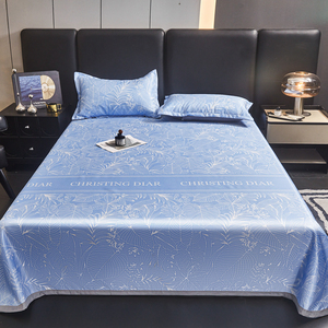 Nhà Sản Xuất Của Bán Hàng Trực Tiếp Mùa Hè Mới Phong Cách Hiện Đại 3-Mảnh Tấm Ga Giường Gối Đặt Có Thể Giặt Băng Lụa Làm Mát Mat Bộ Đồ Giường Bộ - Product Image 2