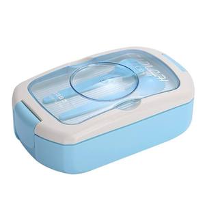 Set Portatile per Pranzo <span class=keywords><strong>Bambini</strong></span> in Plastica, Contenitore per Pranzo e Borraccia con Posate per Picnic e Campeggio - Product Image 4