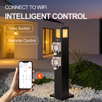 Enchufe Extensible de Acero Inoxidable para Exteriores con Control WiFi Inteligente, IP66 Impermeable, 20A/50A, 2 Tomas