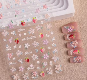 Nuevo Adhesivo para Uñas 5D con Relieve de Flores Pintadas, Exquisita Pintura al Óleo de Flores Silvestres, Calcomanía Artística para Manicura, Decoración de Joyería - Product Image 5