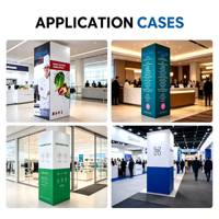 Support d'affichage de tour en tissu tendu en acrylique écologique pliable portable personnalisé