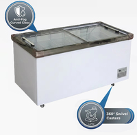 Congelador Modular Comercial Combinado Tipo Isla con Puerta Superior de Vidrio para Exhibición y Almacenamiento de Alimentos Congelados en Supermercados