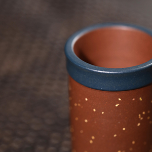 Portaplumas en miniatura de arcilla morada con textura de arena decorativa, elaborado por Sun Wei - Product Image 3