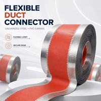 Connecteur de conduit flexible en fibre de verre, résistant aux hautes températures, en toile d'acier galvanisé pour conduits de ventilation CVC