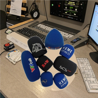 Éponge en mousse de micro teint imprimé à la chaleur couvre Microphone personnalisé pare-brise Logo pare-brise en mousse pour les interviews de stations de télévision