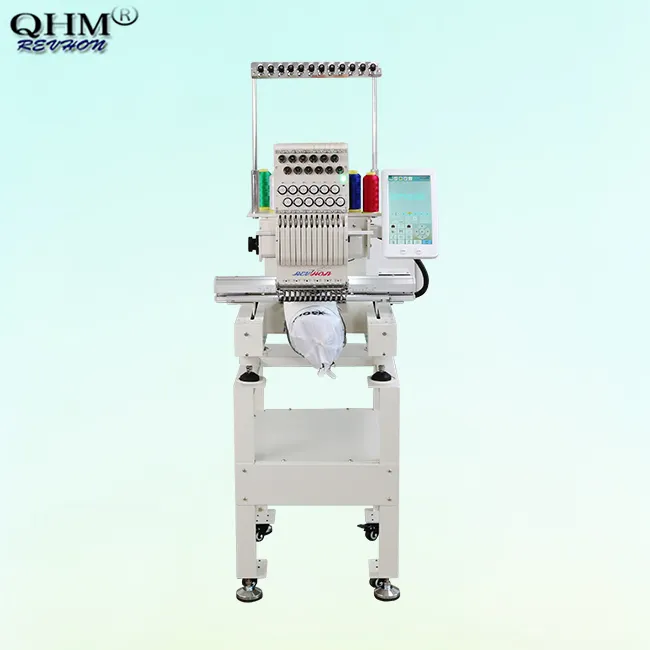 Zhuji Production Small Bordadora Industrial Home Single Head Computerized Embroidery Machine with 12 Needles