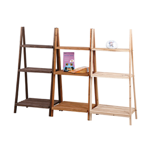 목재 선반 유닛 3단 KD 수납 정리대 디스플레이 선반 랙 홈 사다리 선반 - Product Image 2