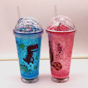 Bicchieri LED da 16 Oz con Doppia Parete e Cannuccia, Diversi Motivi Cartoon per Feste, Bicchieri in Plastica Lampeggianti - Product Image 3