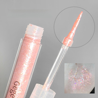 Fard à paupières liquide minéral Gemstone Tears, scintillant lumineux, paillettes fines nacrées, anti-bavures, effet goutte d'eau, illuminateur