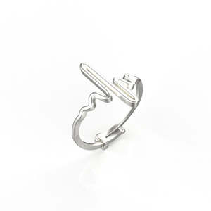 Sterling Silver Life Line Resizable Ring - Product Image 5
