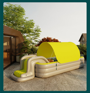 Piscine gonflable pour adultes, enfants et famille, piscine de loisirs en plein air, jardin, cour, fête aquatique d'été avec ombrage et toboggan - Product Image 3