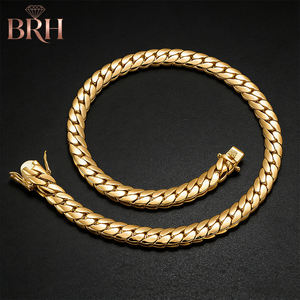 Collar de Cadena de Acero Inoxidable Chapado en Oro, 6 mm, 8.8 mm, 9.6 mm, Collar Cubano de Acero Inoxidable Estilo Hip-hop - Product Image 3