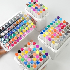 Không độc hại nước dựa trên có thể giặt đánh dấu không mùi cảm thấy tốt tip 24 màu sắc sơn đôi đầu Acrylic đánh dấu - Product Image 2