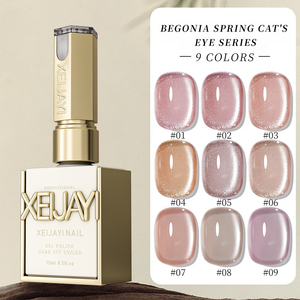 XEIJAYI Nuovo Set <span class=keywords><strong>per</strong></span> Nail Art Occhio di Gatto con Cristalli Rosa Nudo Effetto Luminoso Begonia Primavera <span class=keywords><strong>Lunga</strong></span> <span class=keywords><strong>Durata</strong></span> Flacone da 15ml <span class=keywords><strong>Smalto</strong></span> Occhio di Gatto - Product Image 2