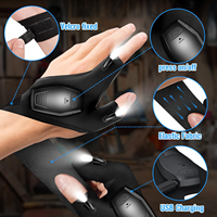 Gants de Pêche à LED, Rechargeables pour le Sport, Éclairage Extérieur, Vente en Gros, Batterie 150mAh
