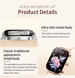 Reloj Inteligente Metálico Delgado MK90 de 8.8mm, Ultrafino, Resistente al Agua, Monitor de Actividad para Mujer, Deportivo y a la Moda, Listo para Enviar - Product Image 3