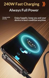 สายชาร์จเร็ว Universal 240W แบบสายถักไนลอน พร้อมขาตั้งโทรศัพท์ หัวงอ 90 องศา หมุนได้ 360 องศา รองรับหลายมุมมอง แบบ Type-C สำหรับโทรศัพท์ทุกรุ่น เหมาะสำหรับเล่นเกม - Product Image 4
