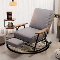 Fauteuil à bascule pliable en acier avec fonction de couchage pour chambre à coucher, salon, bureau à domicile, hôpital, extérieur