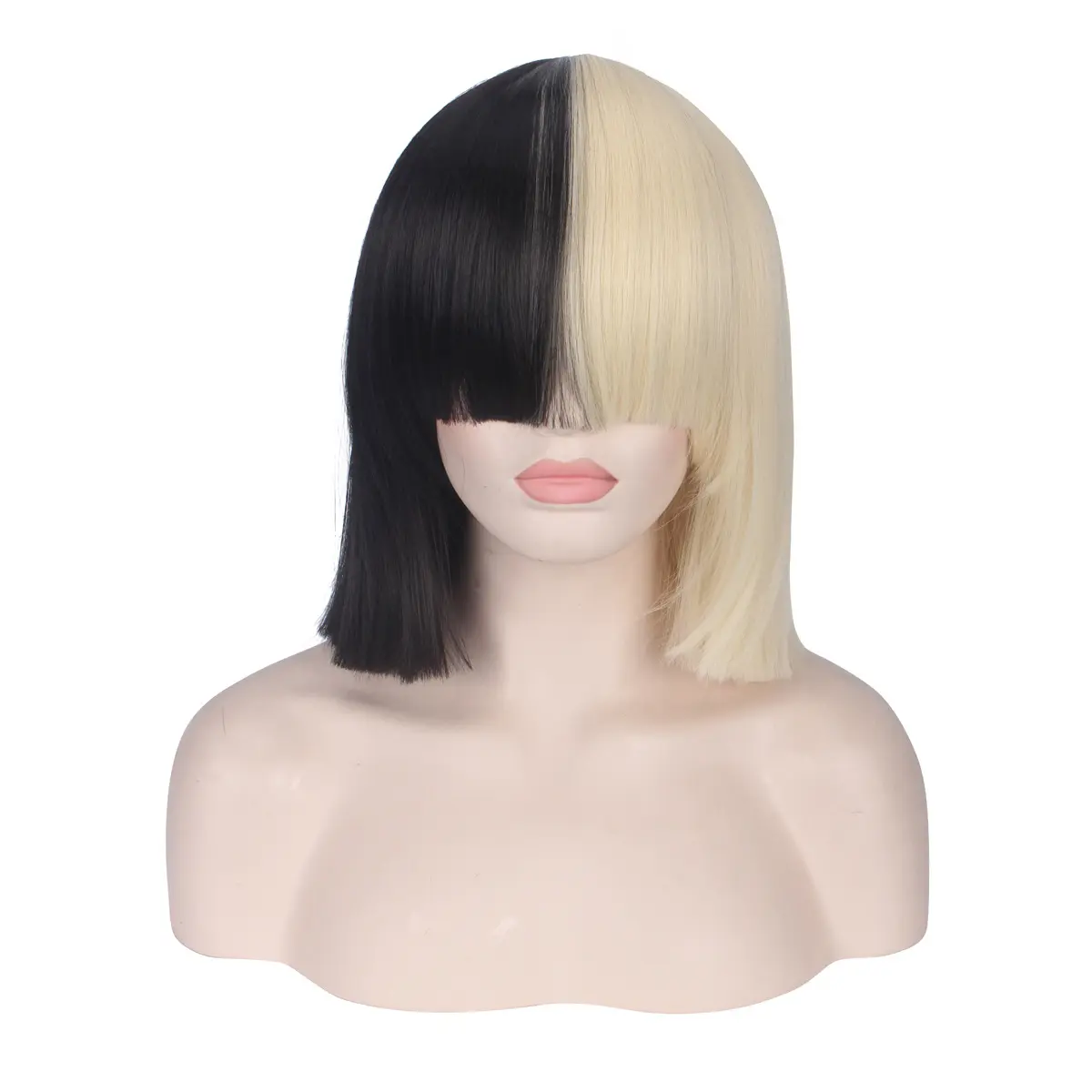 Ainizi wholesale sale This Is Acting Sia cosplay wigs half blonde half black Synthetic wigs for cosplay lovers