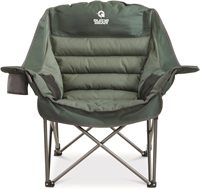 Chaises de camping pliantes surdimensionnées et rembourrées, robustes, avec porte-gobelets, sac isotherme, en acier carbone et tissu Oxford, mobilier d'extérieur