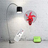 Ventilateur d'urgence numérique mural 12V DC certifié pour usage domestique, 16 pouces, rechargeable à l'énergie solaire, batterie au lithium, 3 vitesses