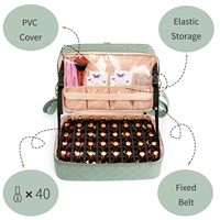Étui de transport portable pour vernis à ongles à double couche avec poignées, style vintage, motif léopard, capacité de 30 flacons
