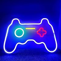 Enseigne néon LED en plastique pour joueur Contrôleur de jeu Décoration murale pour chambre de garçon Décoration murale néon unique pour jeu